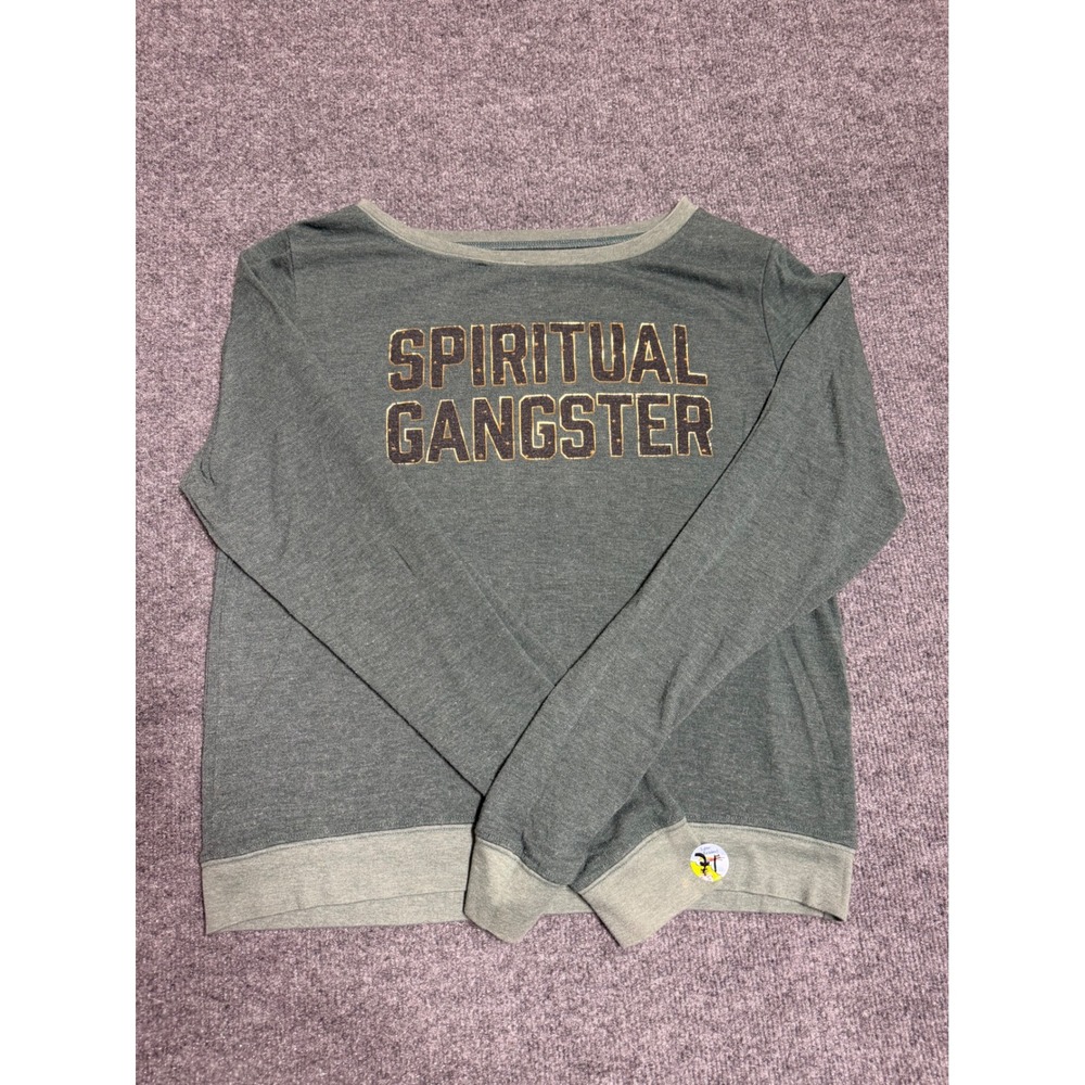Spiritual Ganster Savasana women's sweater size Large green color